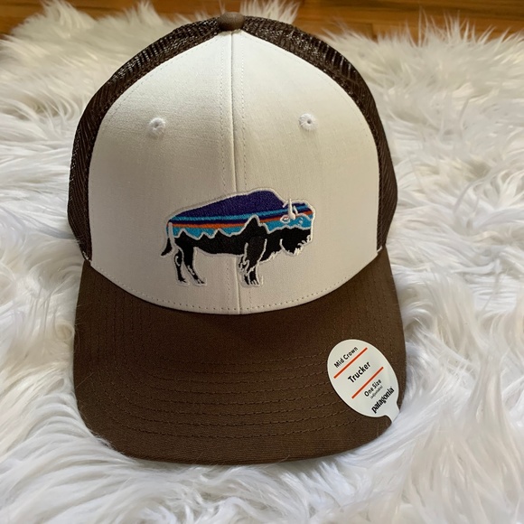 Patagonia Other - NWT Patagonia Bison Trucker Hat Cap Brown Buffalo